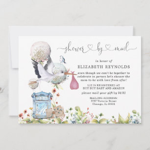Invitation à une baby shower virtuelle par la post