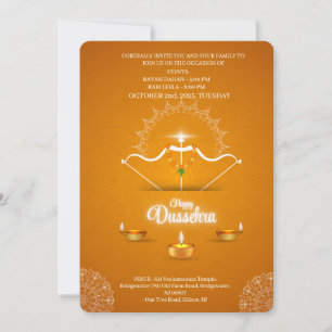 Invitation à une célébration joyeuse de Dussehra