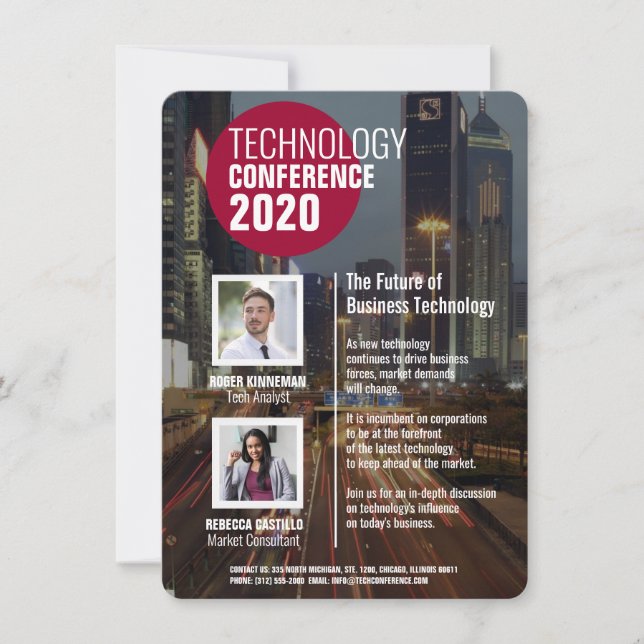 Invitation à une conférence d'affaires technologiq (Devant)
