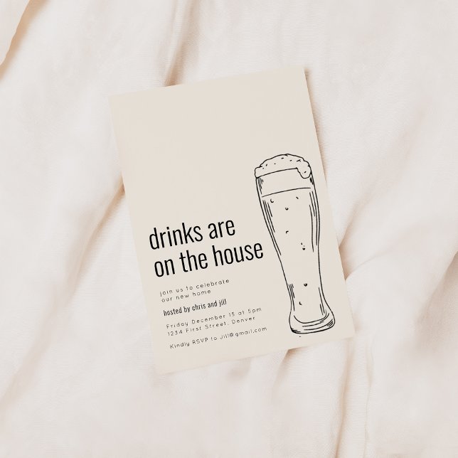 Invitation à une crémaillère avec bière (Créateur téléchargé)