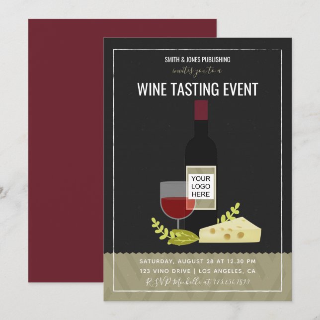 Invitation à une dégustation de vin d'entreprise e (Devant / Derrière)