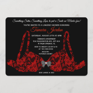Invitation à une douche de lingerie en dentelle ro