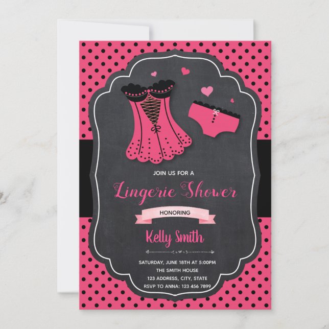 Invitation à une douche lingerie (Devant)