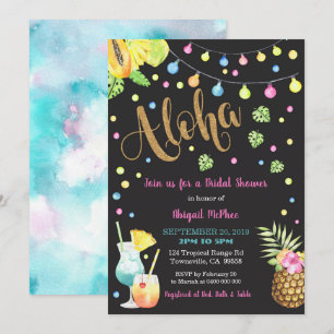 Invitation à une douche nuptiale d'Aloha, Luau, Ha