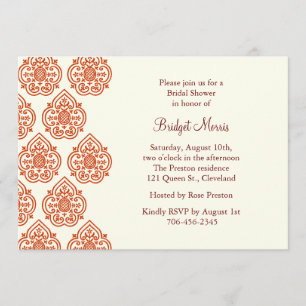 Invitation à une douche nuptiale Damas Vintage
