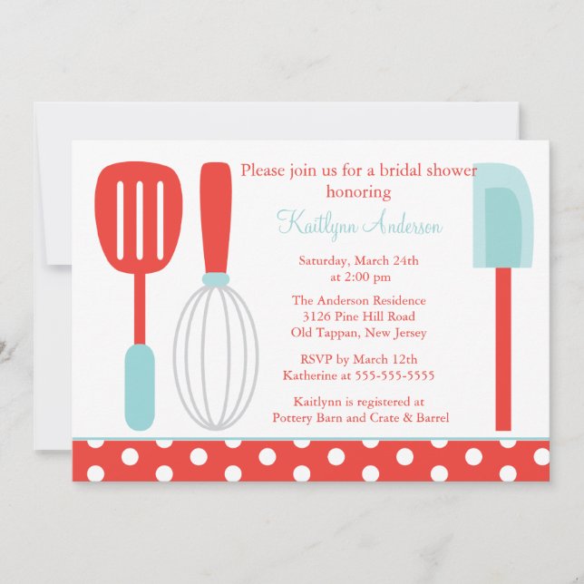 Invitation à une douche nuptiale dans une cuisine  (Devant)