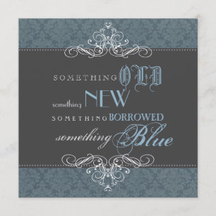 Invitation à une douche nuptiale élégante en bleu