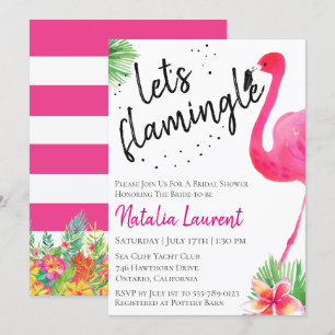 Invitation à une douche nuptiale flamingle