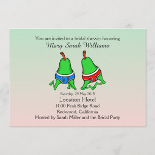 Invitation à une douche nuptiale Gay Pear