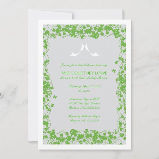 Invitation à une douche nuptiale pour les chaussur (Devant)