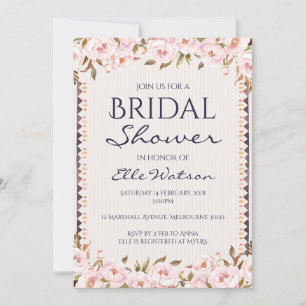 Invitation à une douche nuptiale pour Pink Peonies