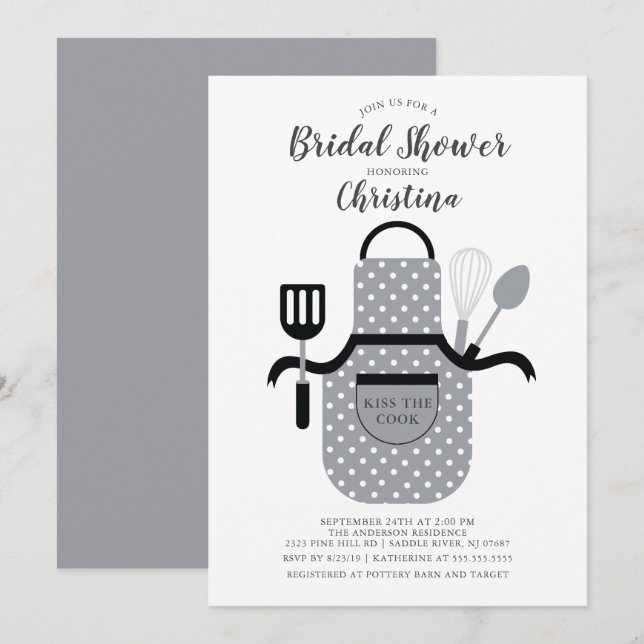 Invitation à une douche nuptiale pour un Stock gri (Devant / Derrière)