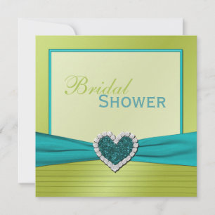 Invitation à une douche nuptiale turquoise et citr