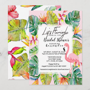 Invitation à une douche tropicale nuptiale flaming