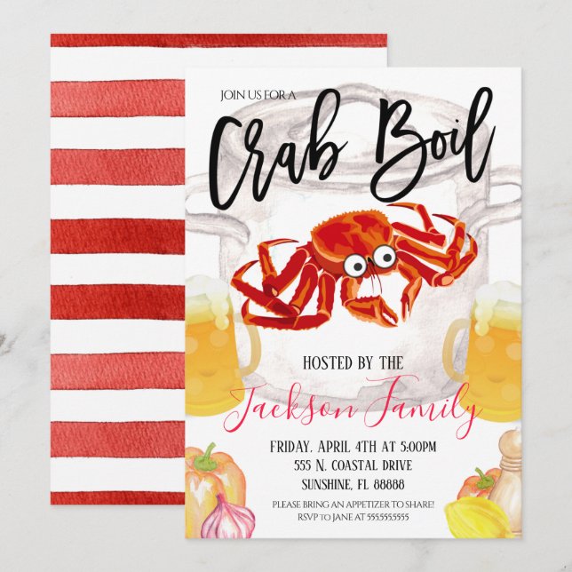 Invitation à une ébullition de crabe (Devant / Derrière)