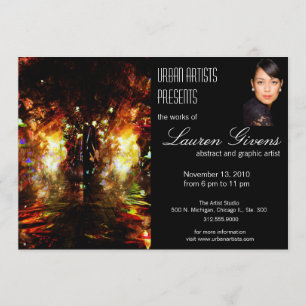 invitation à une exposition artistique avec arrièr