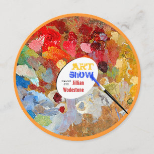 invitation à une exposition d'art de palettes
