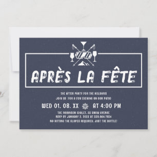 Invitation à une fête Après Ski Vacances d'hiver