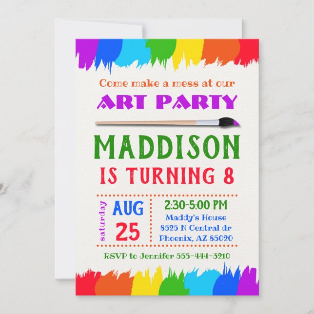 Invitation à une fête artistique, invitation à une (Devant)