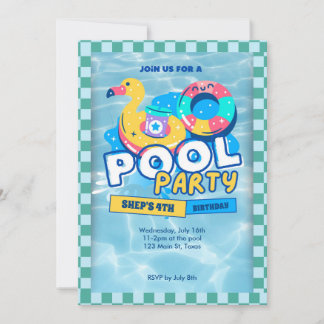 invitation à une fête au bord de la piscine
