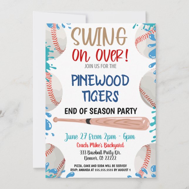 Invitation à une fête au bord de la piscine sur le (Devant)