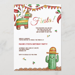 Invitation à une fête avec piñata