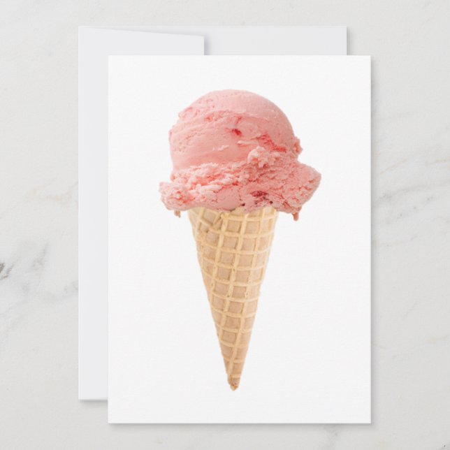 Invitation à une fête avec un cône de glace (Devant)