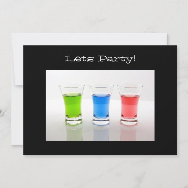 Invitation à une fête avec verre à shot (Devant)