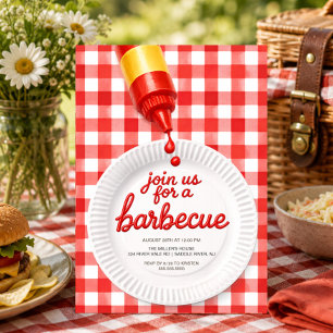 Invitation à une fête barbecue