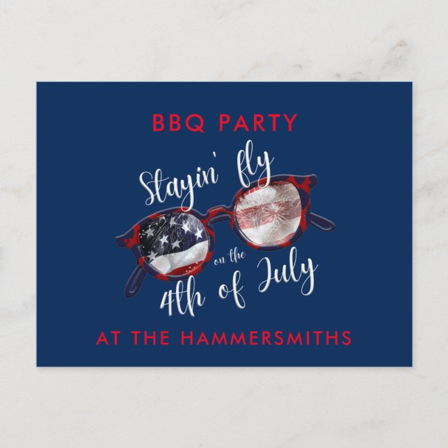 Invitation à une fête BBQ du 4 juillet (Devant)