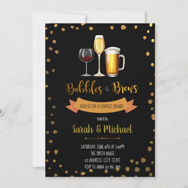 Invitation à une fête bulles et bière (Devant)