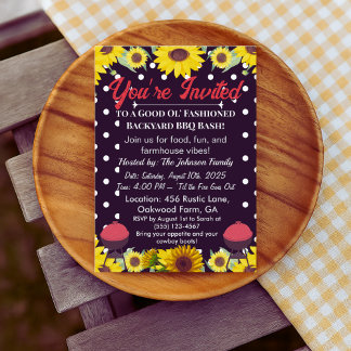 Invitation à une Fête champêtre à la ferme – Grill