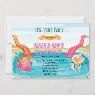 Invitation à une fête conjointe de fille de Waters