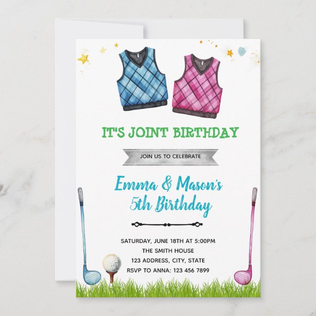 Invitation à une fête conjointe de golf (Devant)