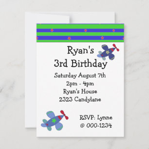 Invitation à une fête d'anniversaire
