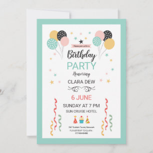 Invitation à une fête d'anniversaire