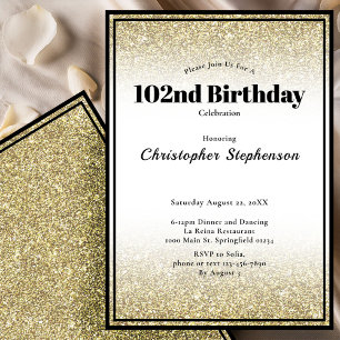 Invitation à une fête d'anniversaire 102 ans en no