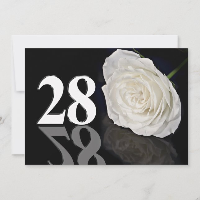 Invitation à une fête d'anniversaire 28 ans (Devant)