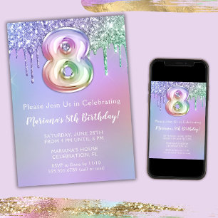 Invitation à une fête d'anniversaire 8 ans Paillet