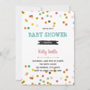 Invitation à une fête d'anniversaire avec confetti
