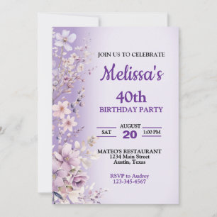 Invitation à une fête d'anniversaire avec de belle
