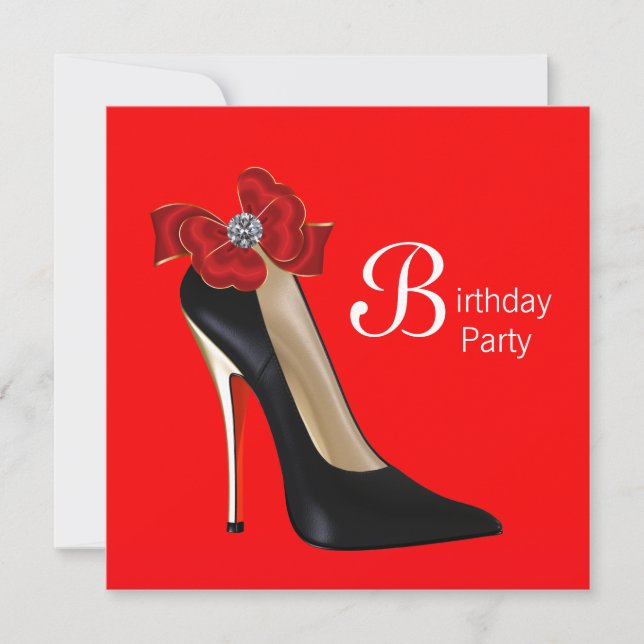 Invitation à une fête d'anniversaire chaussure à t (Devant)