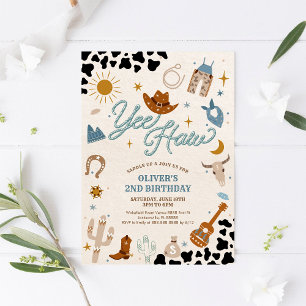 Invitation à une fête d'anniversaire cowboy
