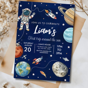 Invitation à une fête d'anniversaire dans l'espace