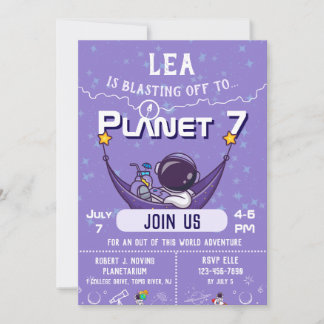 Invitation à une fête d'anniversaire dans l'espace