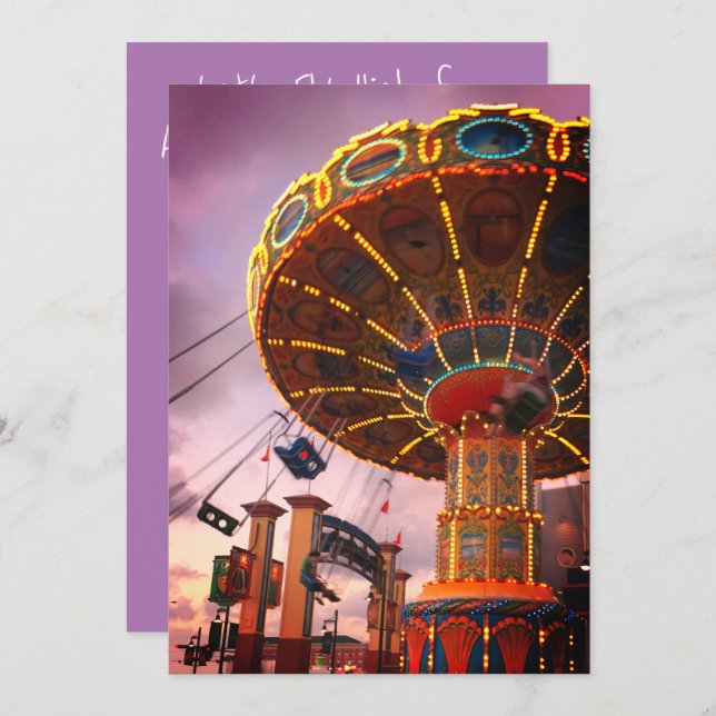 Invitation à une fête d'anniversaire dans un parc  (Devant / Derrière)