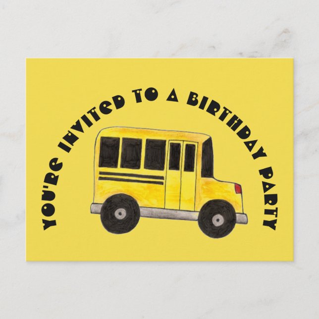 Invitation à une fête d'anniversaire d'autobus sco (Devant)