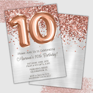 Invitation à une fête d'anniversaire de 10 ans Ros
