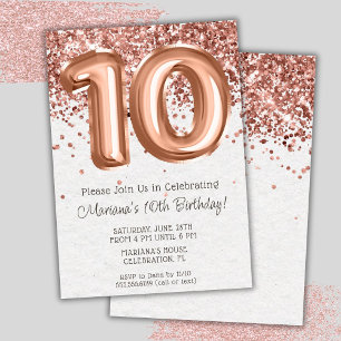 Invitation à une fête d'anniversaire de 10 ans Ros