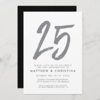 Invitation à une fête d'anniversaire de 25 ans ave